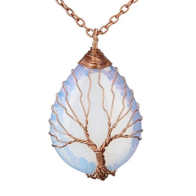 Natural Stone Tree of Life Pendant