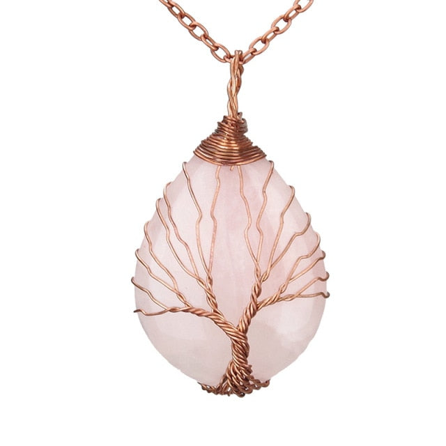 Natural Stone Tree of Life Pendant