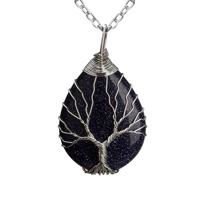 Natural Stone Tree of Life Pendant