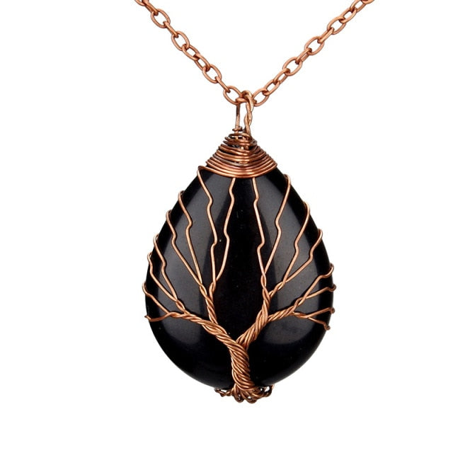 Natural Stone Tree of Life Pendant