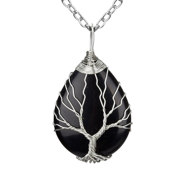Natural Stone Tree of Life Pendant