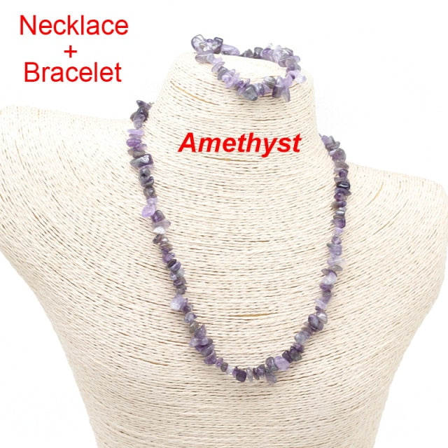 Crystal Necklace/Bracelet Chip Bead Sets Unisex