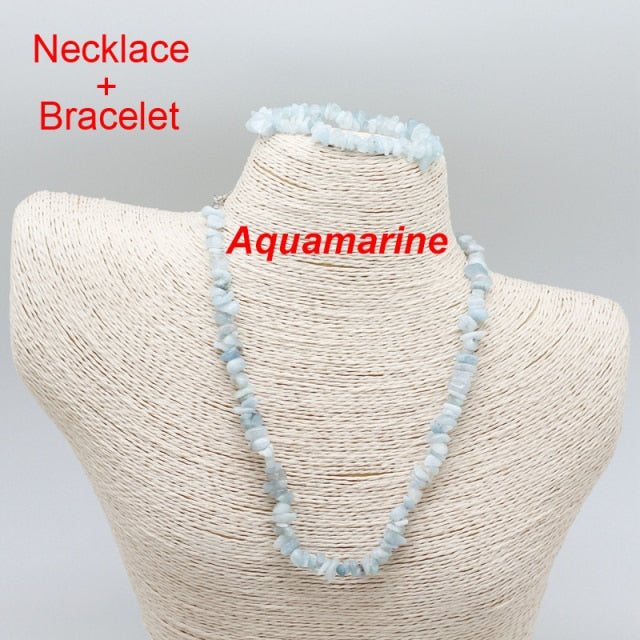 Crystal Necklace/Bracelet Chip Bead Sets Unisex