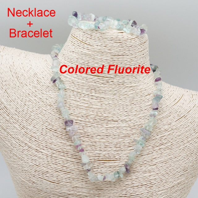 Crystal Necklace/Bracelet Chip Bead Sets Unisex